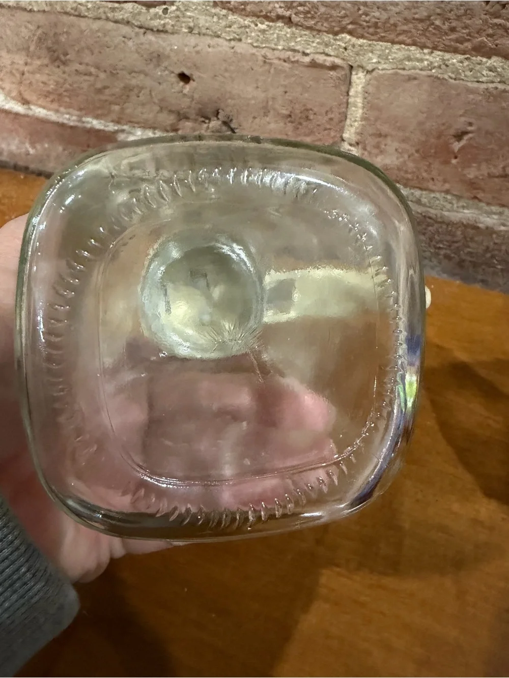 Glass Syrup Dispenser - vintage style tan top
